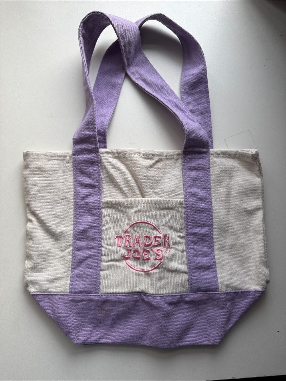 Lavender & Cream Canvas Tote Bag